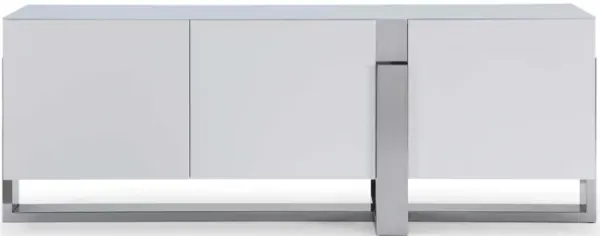 Glass Frame Console Table - White