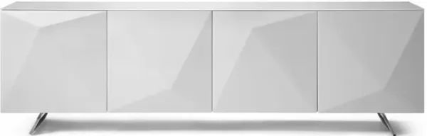 Glass Solid Console Table - White