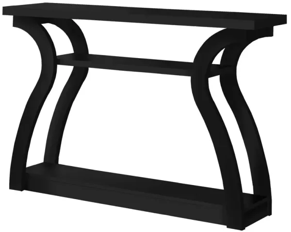 Floor Shelf Console Table With Shelves - Black