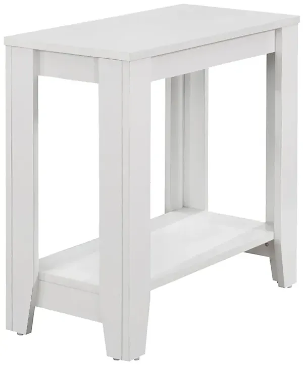 22" Wood End Table With Shelf - White
