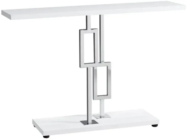Floor Shelf Console Table With Storage - White