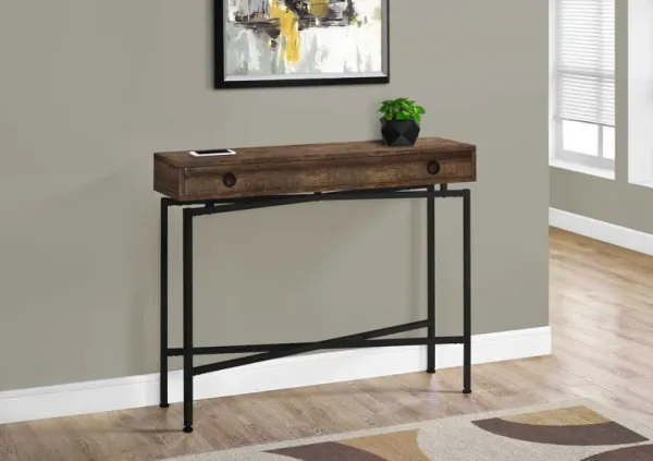 Cross Leg Console Table - Brown And Black