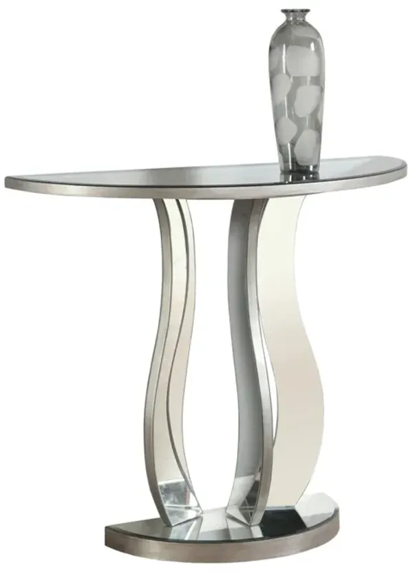 Glass Mirrored End Table - Silver