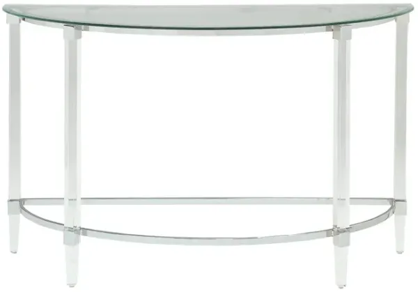 Acrylic Chrome Glass Metal Sofa Table - Clear