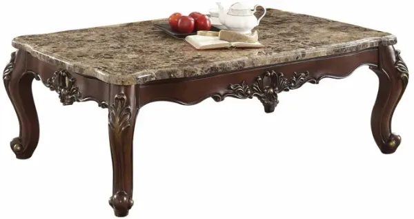 Marble Wood Coffee Table - Dark Walnut