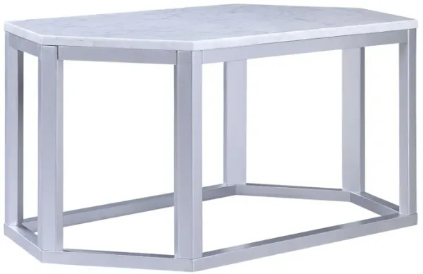 Marble Wood Coffee Table - Silver
