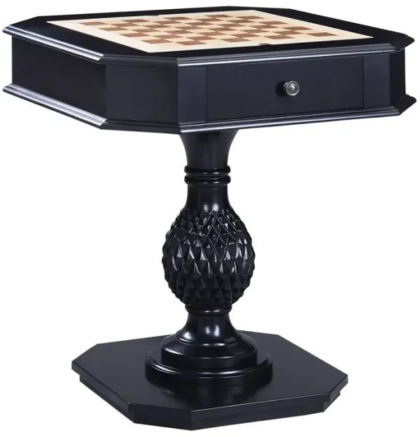 Wood Poly-Resin Game Table - Black