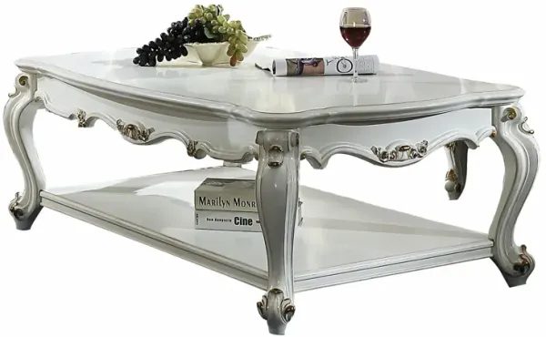 Wood Poly-Resin Coffee Table - Antique Pearl