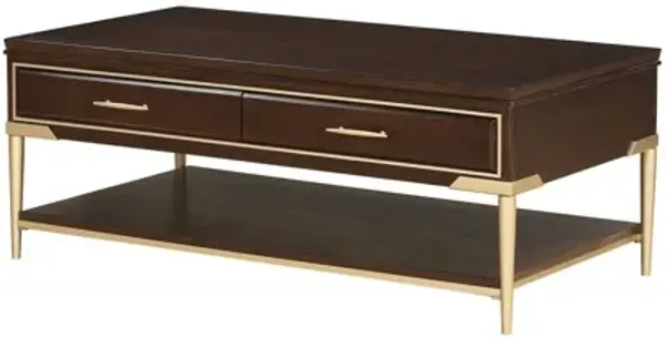 Metal Wood Coffee Table - Cherry