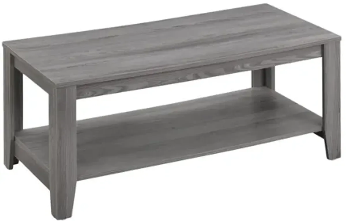 42" Coffee Table With Shelf (Set of 3) - Gray