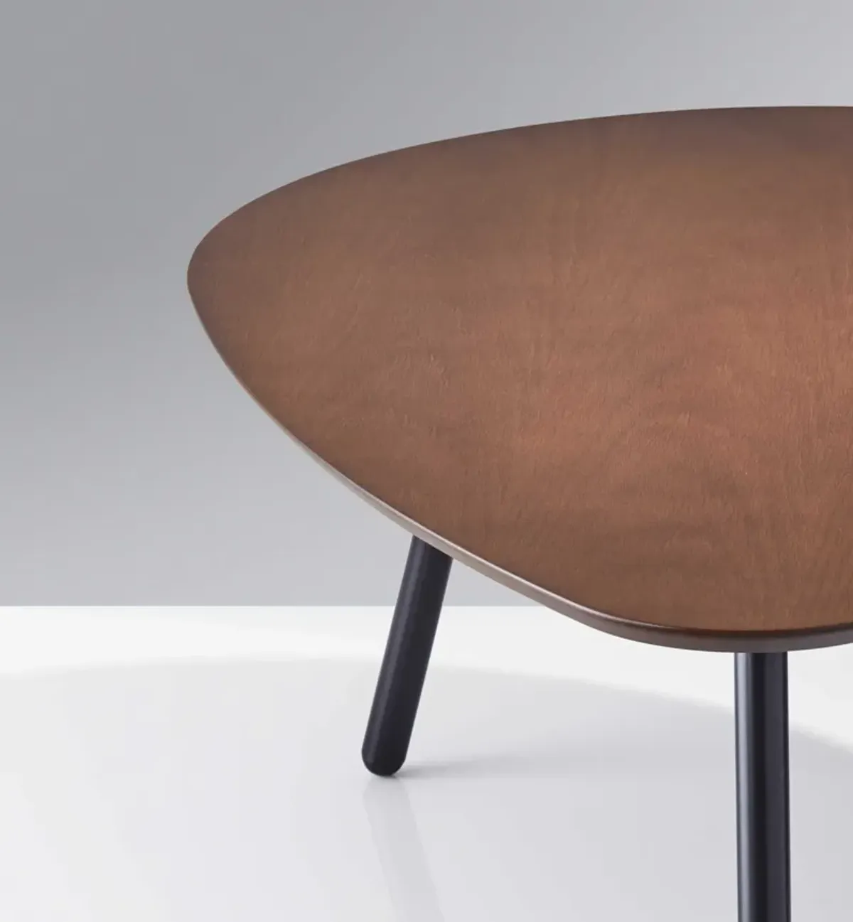 Solid Wood Round Nested Tables - Black And Brown