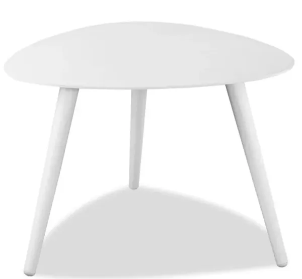 14" Aluminum End Table - White