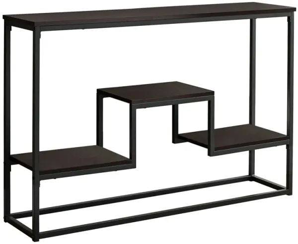 48" Frame Console Table With Shelves - Brown And Black