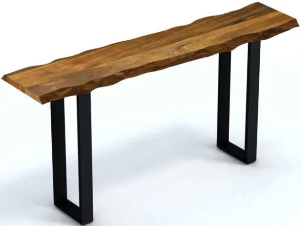 Solid Wood Distressed Sled Console Table - Brown And Black