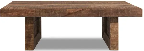 Solid Wood Butcher Block Dining Bench - Brown