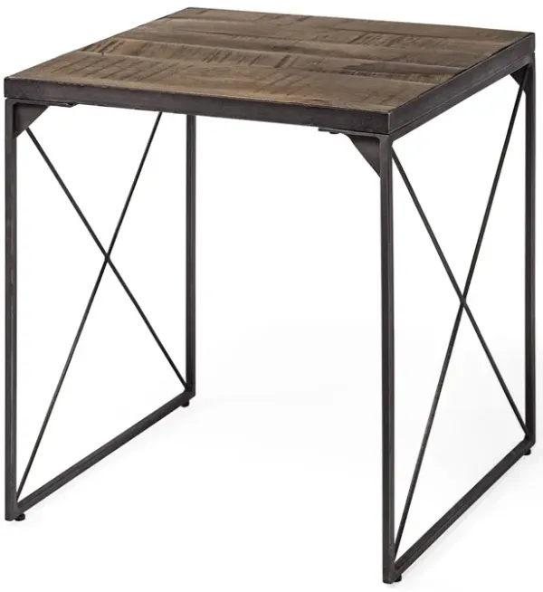 23" Solid Wood Square End Table - Brown