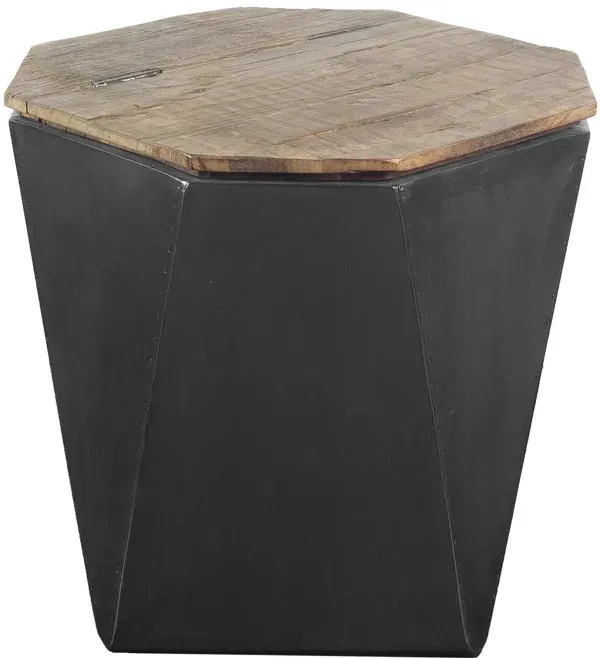 21" Solid Wood End Table - Black