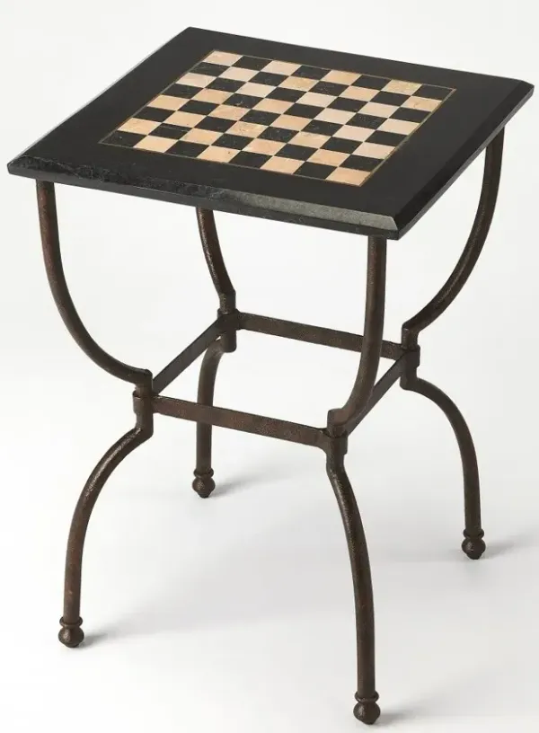 Square Game Table - Fossil Stone