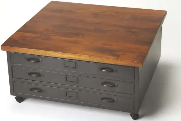 Industrial Chic Coffee Table - Gray and Brown