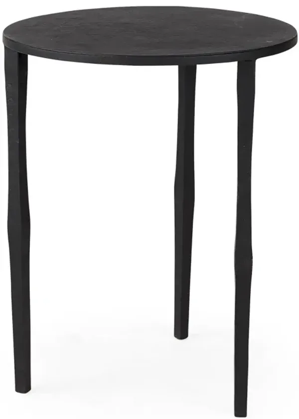 Iron Round End Table - Black