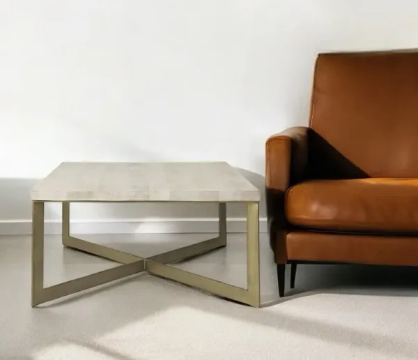 Metal Square Coffee Table - Beige