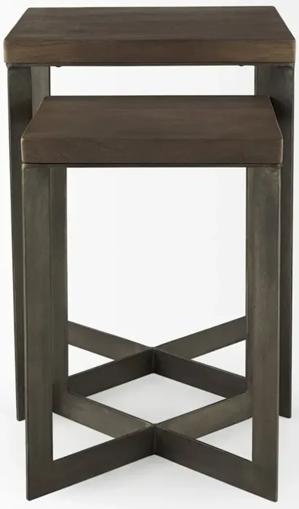 26" Solid Wood Square End Table - Brown
