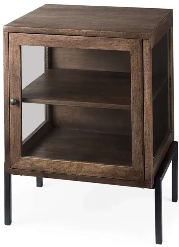 Solid Wood Square End Table - Brown