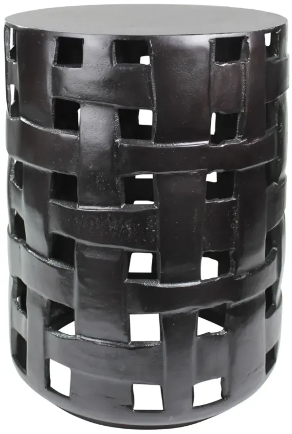 17" Iron Round End Table - Bronze