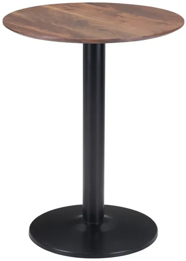 Round End Table - Black And Brown