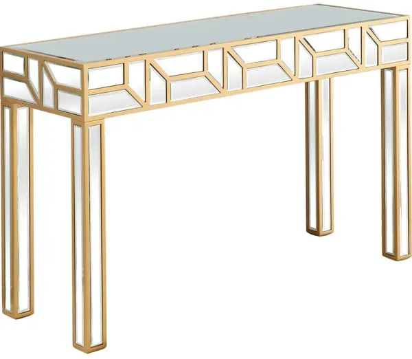 Geometric Console Table - Gold