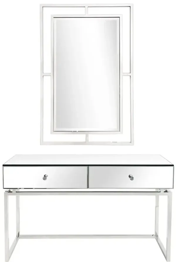 Chic Mirror And Console Table - Silver