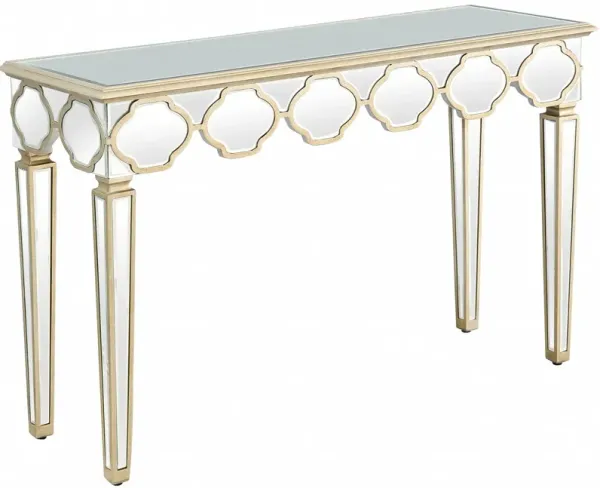 Scalloped Edge Console Table - Silver