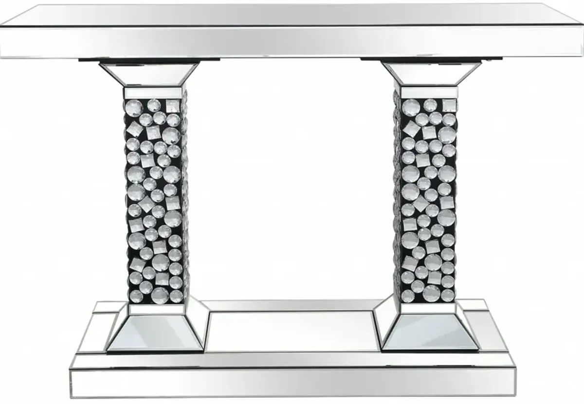 Beaded Pestestal Console Table - Clear