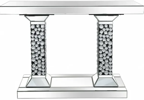 Beaded Pestestal Console Table - Clear