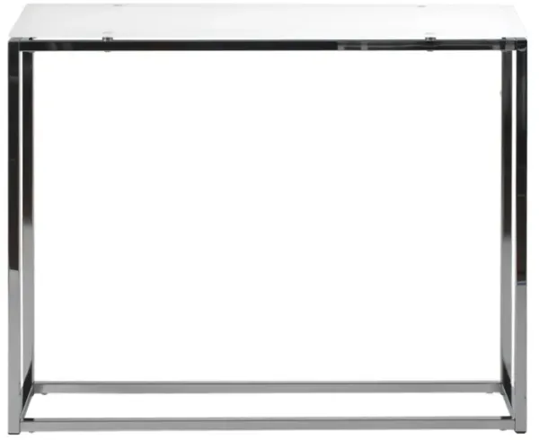 Glass Frame Console Table - White And Silver