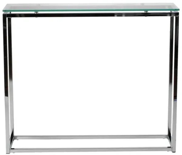 Glass Sled Console Table - Clear And Silver