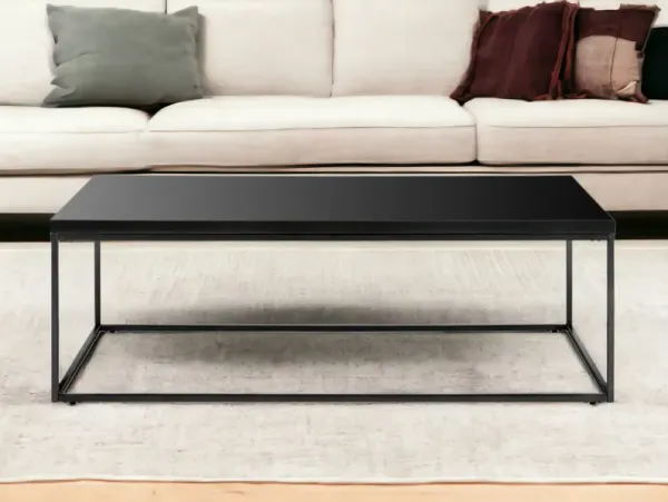 47" Metal Coffee Table - Black