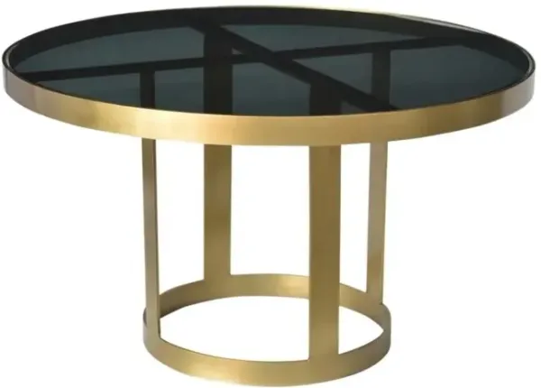 Round Modern Coffee Table - Black And Gold