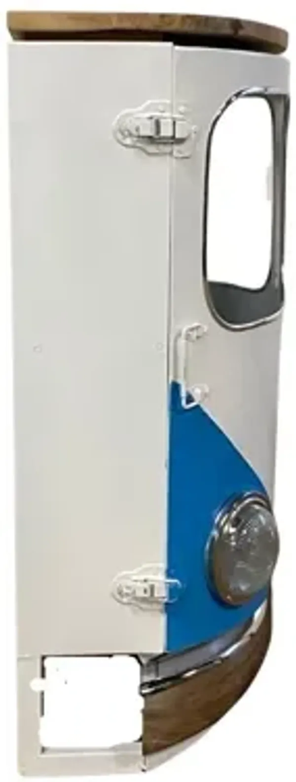 Modern Metal Hippy Van Side Table - Blue And Wood