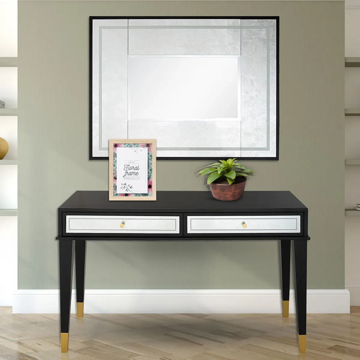 Console Table And Drawers (Set of 2) - Black