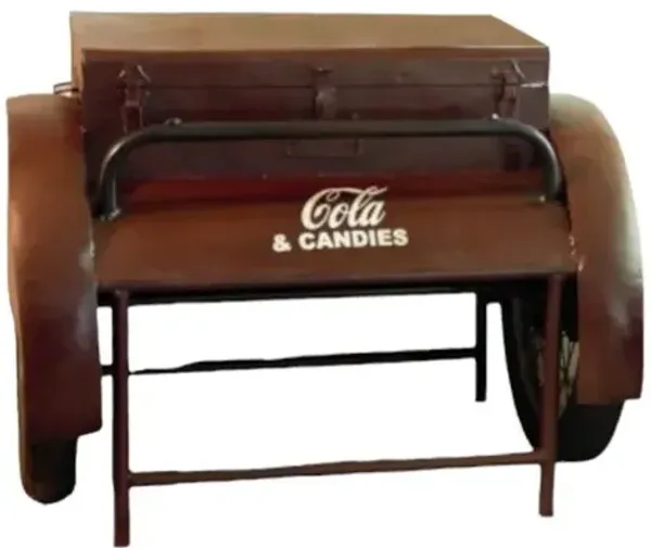 Maroon Steel End Table - Maroon