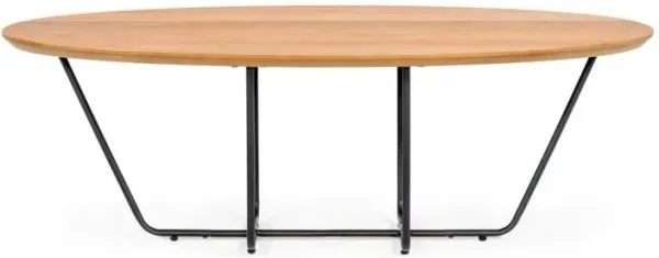 Industrial Small Powder Metal Coffee Table - Oak And Black