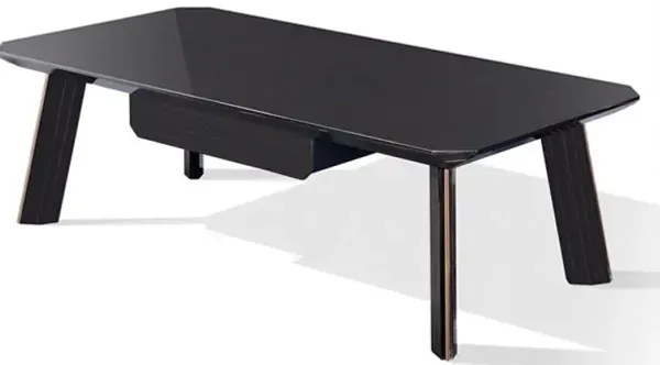 Modern Gold Coffee Table - Black And Rose