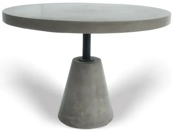 Modern Concrete Metal Pedestal End Table - Gray And Black