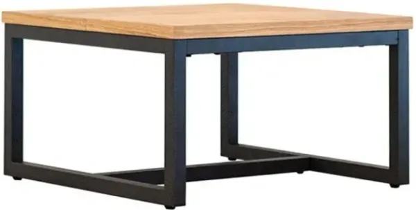 Rustic Metal End Table - Natural Oak And Black