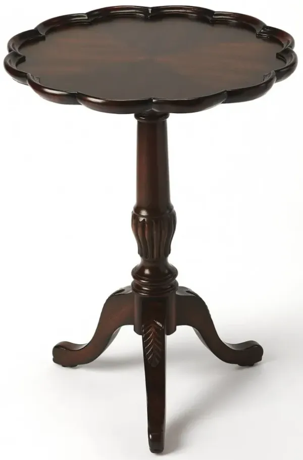 Manufactured Wood Round End Table - Dark Brown And Cherry