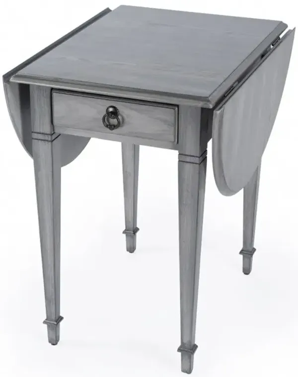 Manufactured Wood Oval End Table With Drawer - Gray