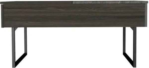 Metal Lift Top Coffee Table With Drawer - Espresso And Black