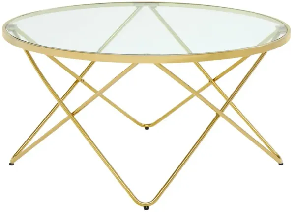 Glass Geo Round Coffee Table - Gold