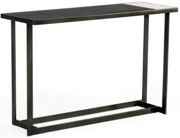 Asymmetrical Ceramic Console Table - Antiqued Bronze Gray